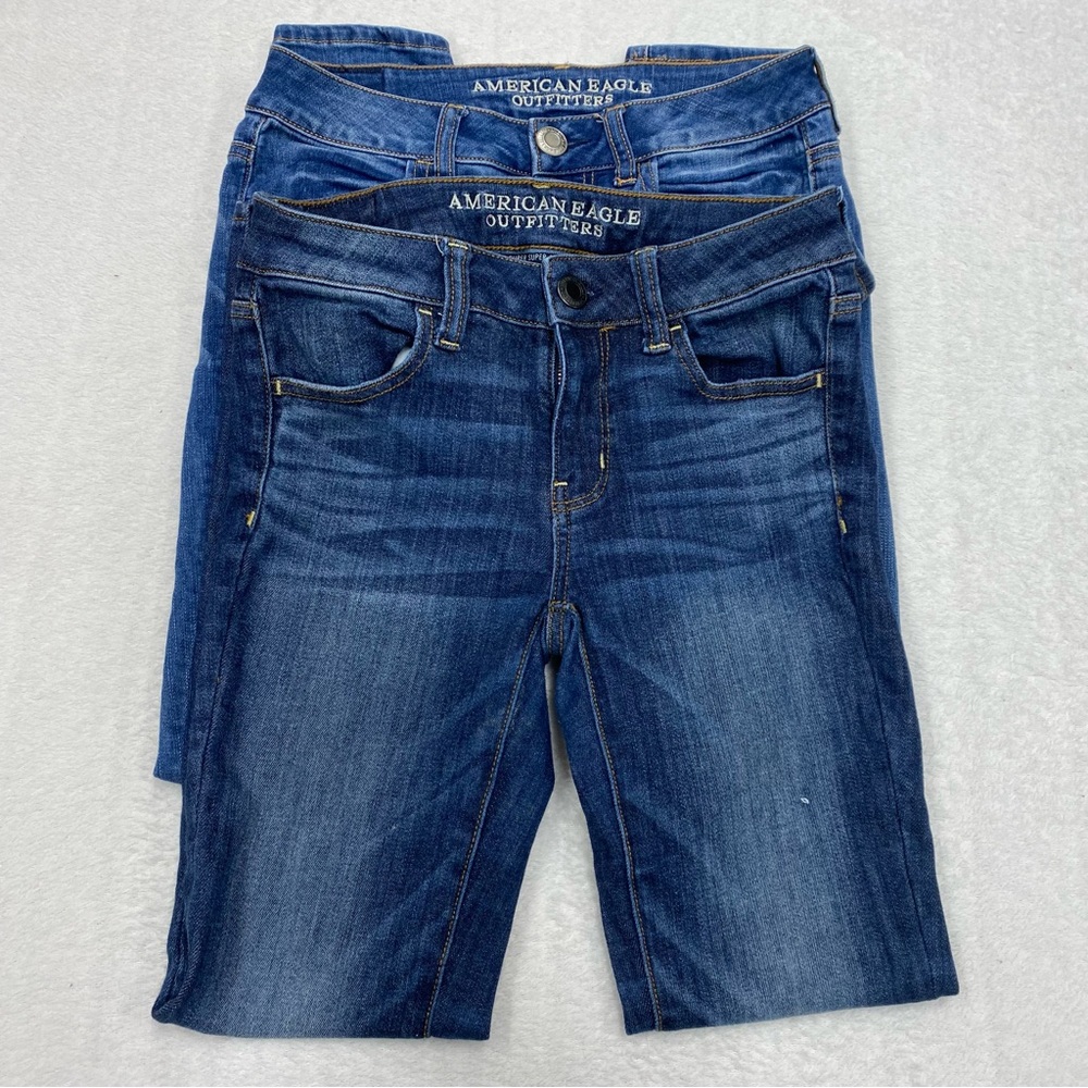 American Eagle lot / bundle of 2 Petite / Short Denim Jegging Jeans 2 short